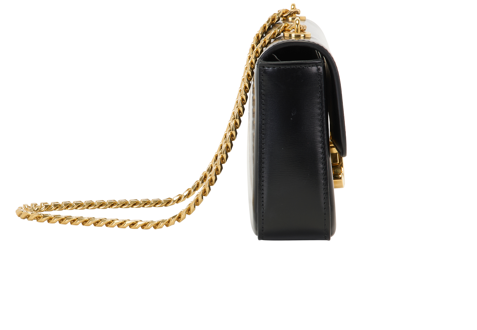 Claude Chain Shoulder Bag, &pound;1,200, Handbags, Black, Leather, Side view